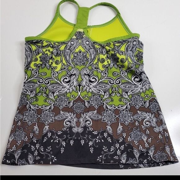 ATHLETA SWIM PAVITRA GREEN BLACK YELLOW BROWN earth power Y TANK TOP S small - Picture 4 of 8
